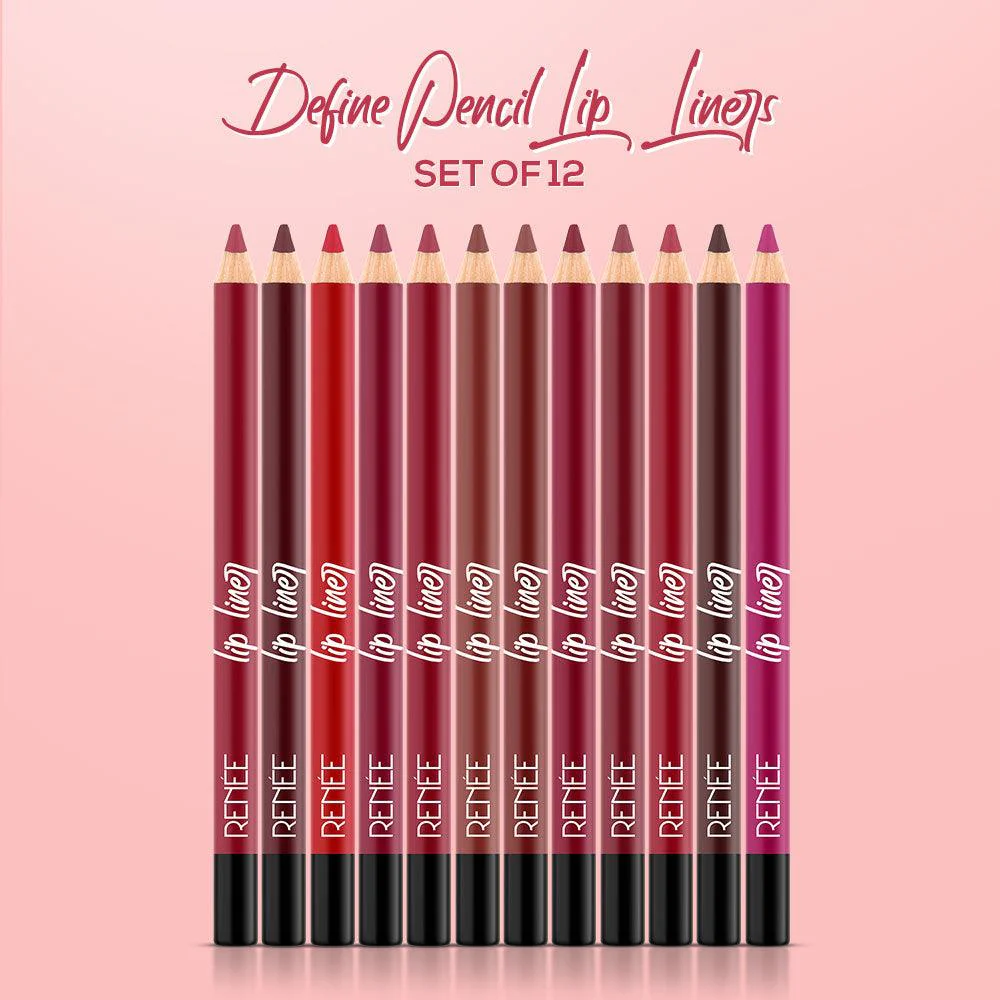 RENEE Define Matte Pencil Lip Liner, Set of 12 - Image 2