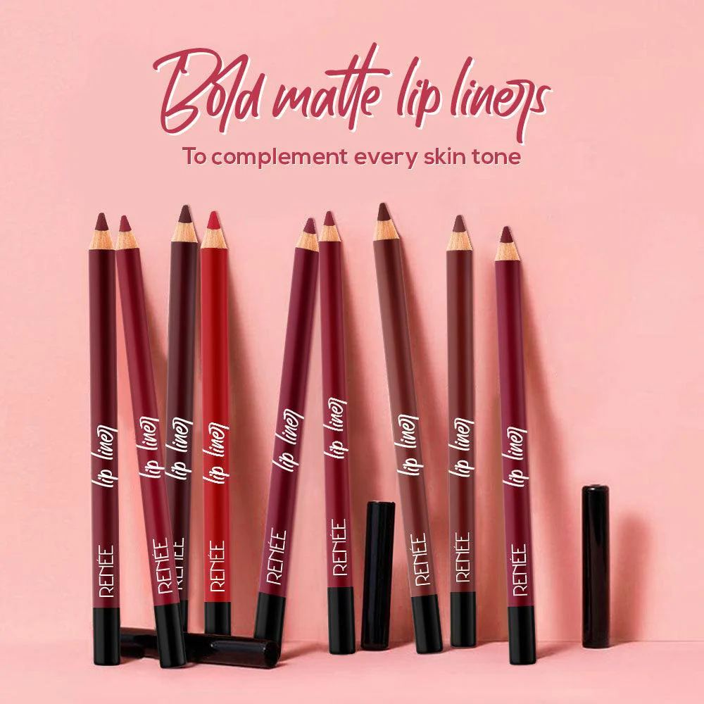 RENEE Define Matte Pencil Lip Liner, Set of 12 - Image 8